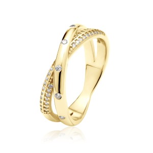 Inel argint placat cu aur galben cu pietre DiAmanti Z2025AG_W-DIA (Argint 925‰ 3 g.)